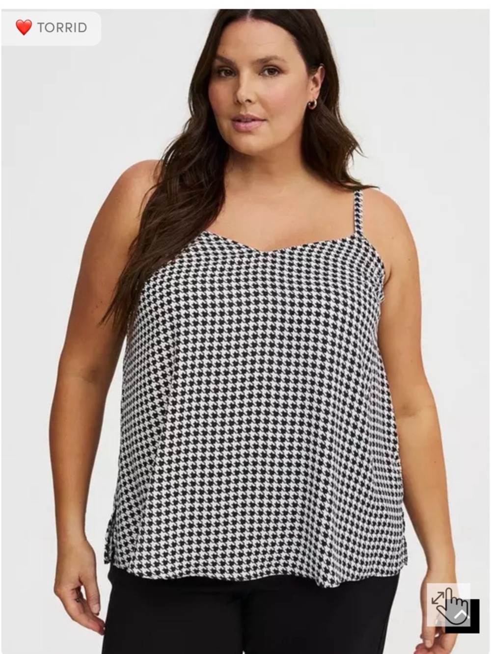 torrid Black & White Houndstooth Spaghetti Strap Cami